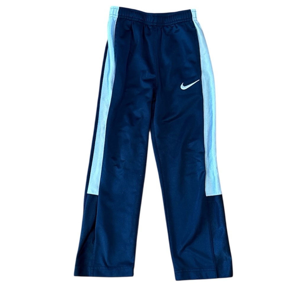Nike Blue Sweatpants with Vertical Stripes